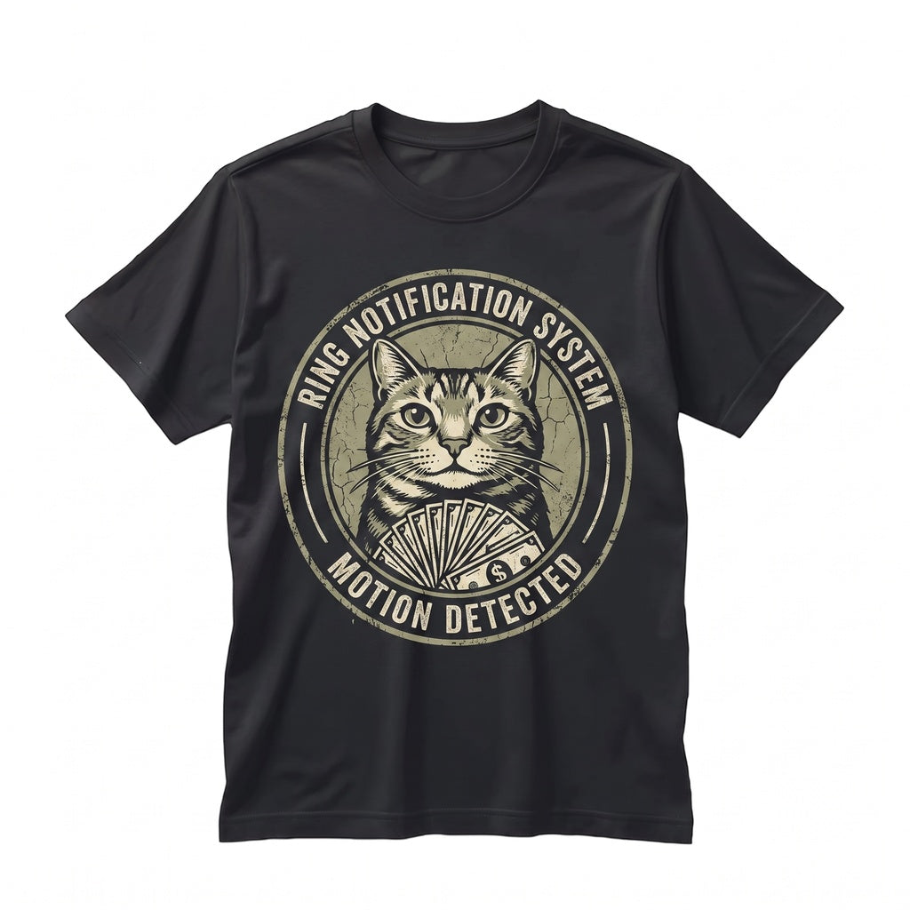 Ring Cat Motion Meme Funny Animal Parody Silly Shitpost Graphic Cotton Oversized Apparel Unisex TShirt