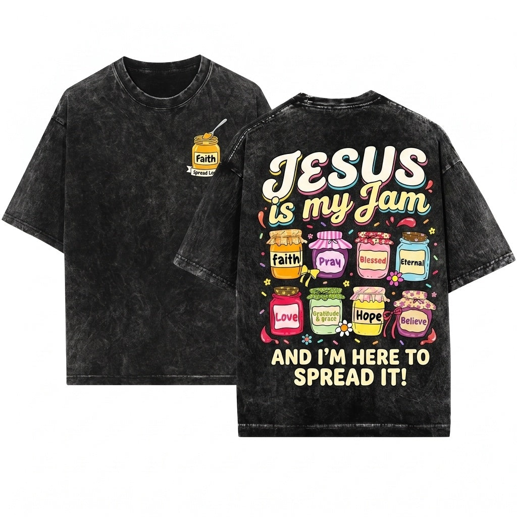 Cute Christian Faith Jar Jesus Is My Jam Inspirational Spiritual Blessings Religious Toddler Unisex Wash T-Shirt