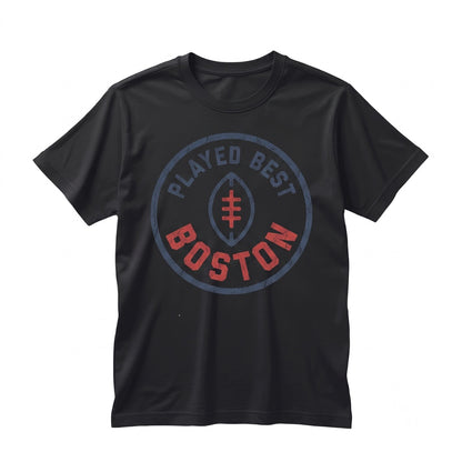 Vintage Boston Football Graphic New England Retro Double Sided Print Crewneck Apparel Unisex TShirt