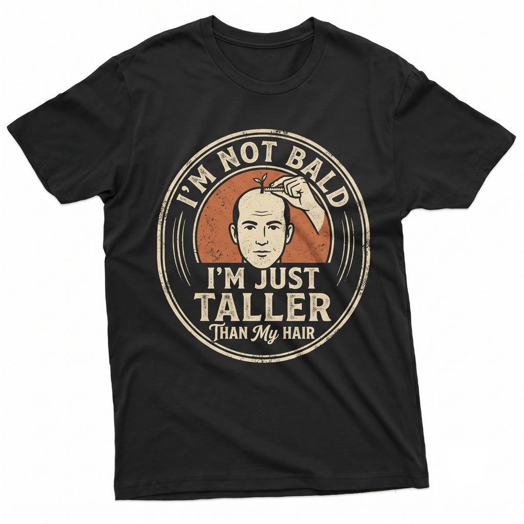 Im Not Bald Just Taller Than My Hair Funny Humorous Gag Gift For Men Dad Grandpa Uncle Unisex TShirt