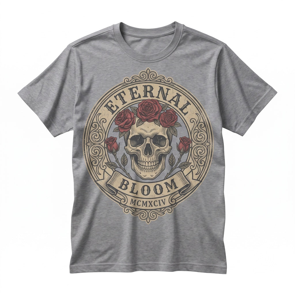 Vintage Retro Skeleton Roses Graphic Halloween Spooky Witch Fall Unisex TShirt