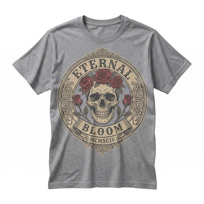 Vintage Retro Skeleton Roses Graphic Halloween Spooky Witch Fall Unisex TShirt