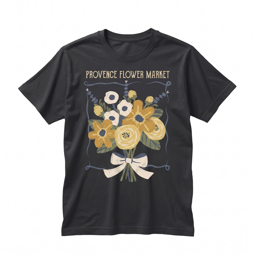 French Provence Garden Floral Graphic Print Unisex TShirt