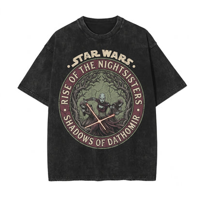 Oversized Asajj Ventress Graphic Apparel Vintage Nightsister Dathomir Dark Side Sci-Fi Unisex TShirt
