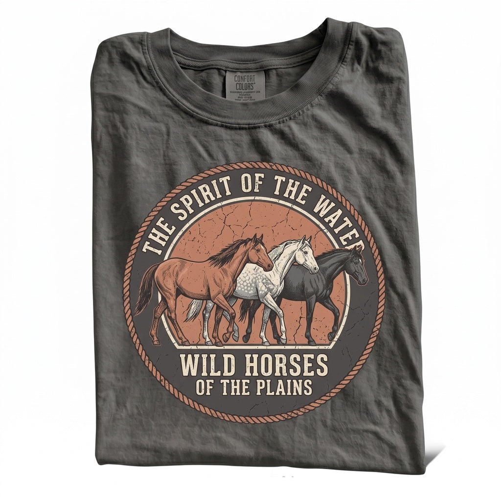 Vintage Wild Horse Graphic Rancher Nature Rustic Cowboy Apparel Apparel Equestrian Gift Unisex TShirt