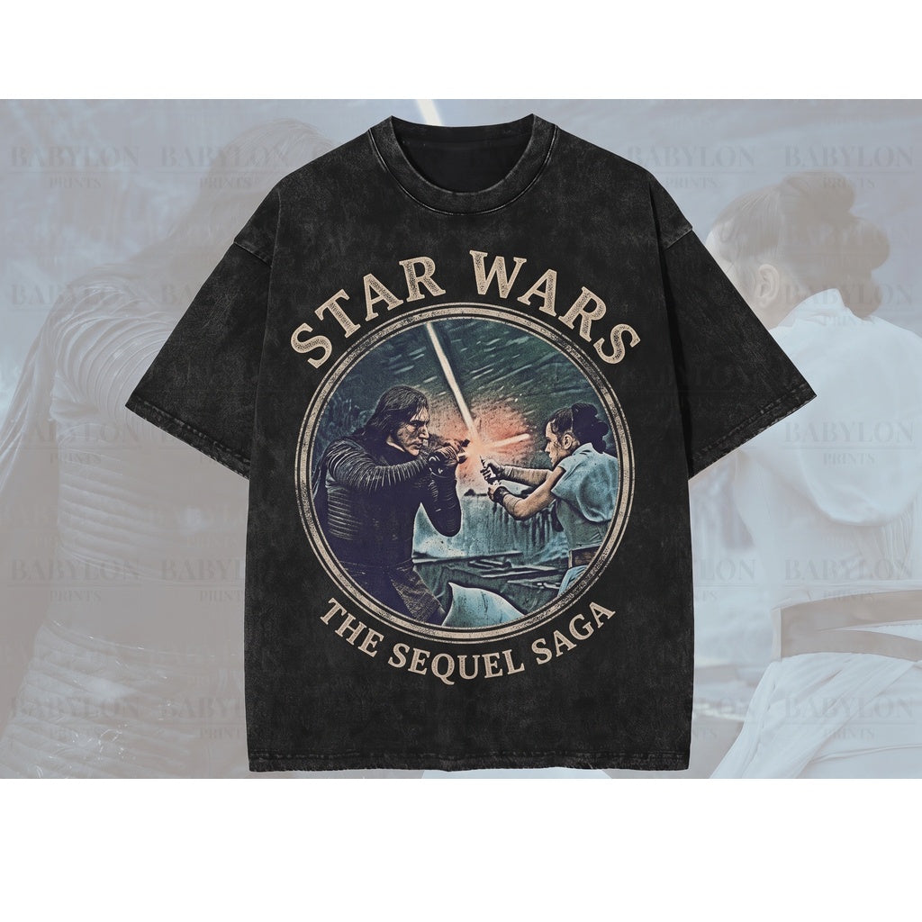 Oversized Rey Kylo Ren Galaxy Edge Theme Park Vacation Graphic Unisex TShirt