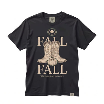 Fall Cowboy Boots Graphic Western Autumn Country Aesthetic Unisex TShirt