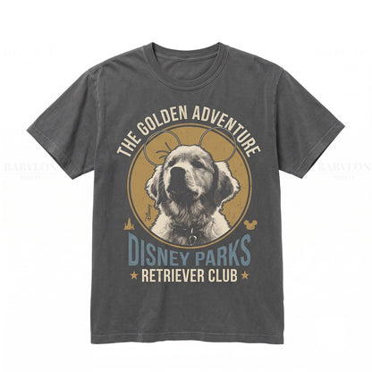 Cute Golden Retriever Puppy Mouse Ears Vacation Travel Graphic Dogs Lover Gift Unisex TShirt