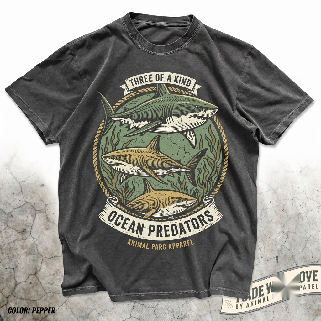 Great White Shark Graphic Ocean Wildlife Marine Life Sea Creature Scuba Diving Lover Beach Vacation Nautical Apparel Unisex TShirt