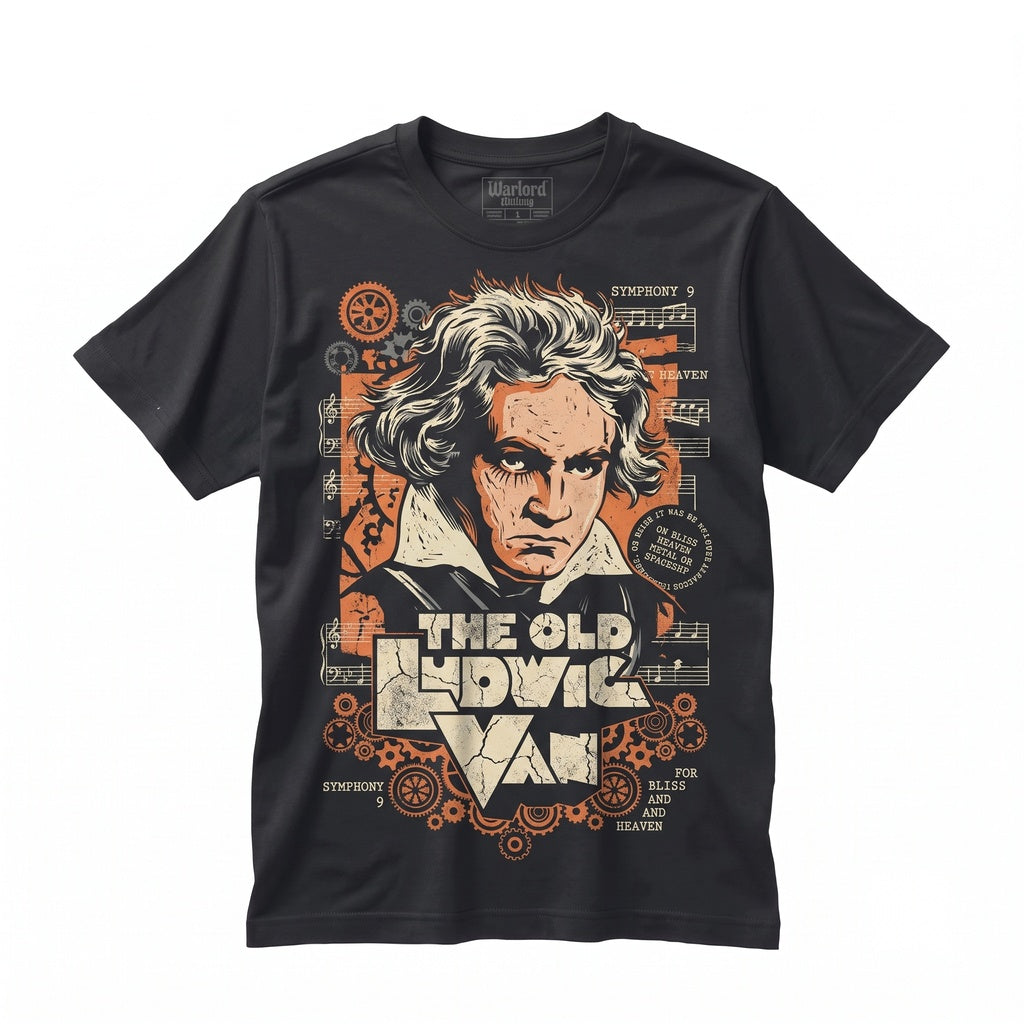 Vintage Dystopian Beethoven Graphic Top,Vintage Dystopian Movie Graphic Clockwork Ludwig Van Beethoven Cotton Apparel Unisex