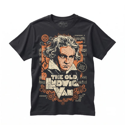 Vintage Dystopian Beethoven Graphic Top,Vintage Dystopian Movie Graphic Clockwork Ludwig Van Beethoven Cotton Apparel Unisex
