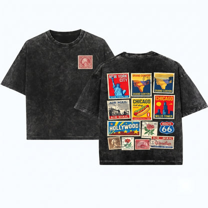 Je taime Paris French Travel Souvenir Vintage Graphic Apparel Unisex Wash T-Shirt
