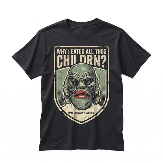 Weird Creature from the Black Lagoon Funny Vintage Horror Movie Memorabilia Graphic Apparel Unisex TShirt