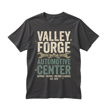 Valley Forge Automotive Mechanic Car Repair Shop Comedy Novelty Graphic Humor Unisex TShirt