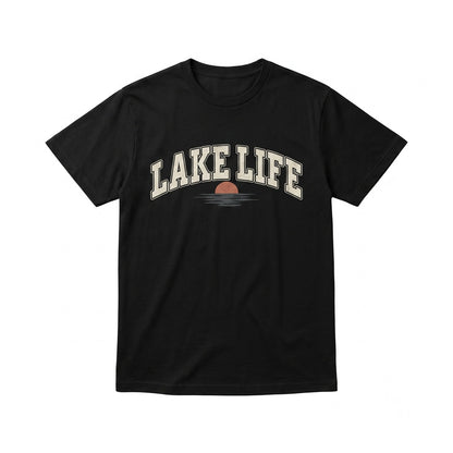 Lake Life Athletic Font Vacation Pullover Cabin Summer Apparel Unisex TShirt