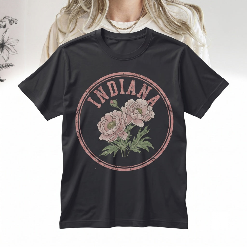 Indiana State Flower Botanical Gardening Travel Gift for Mother Girlfriend Unisex TShirt