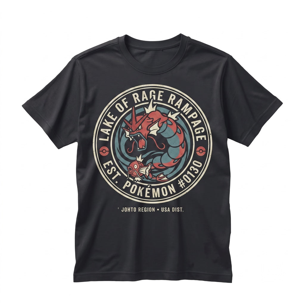 Magikarp Evolution Vintage Wash Gyarados Japanese Anime Graphic Retro Oversized Double Sided Gamer Gift Unisex TShirt