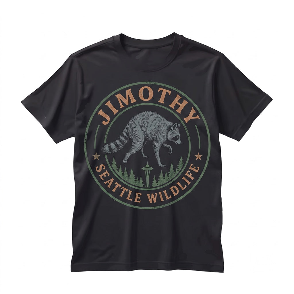 Jimothy Raccoon Viral Seattle Funny Round King Vintage Pacific Northwest Wildlife Unisex TShirt