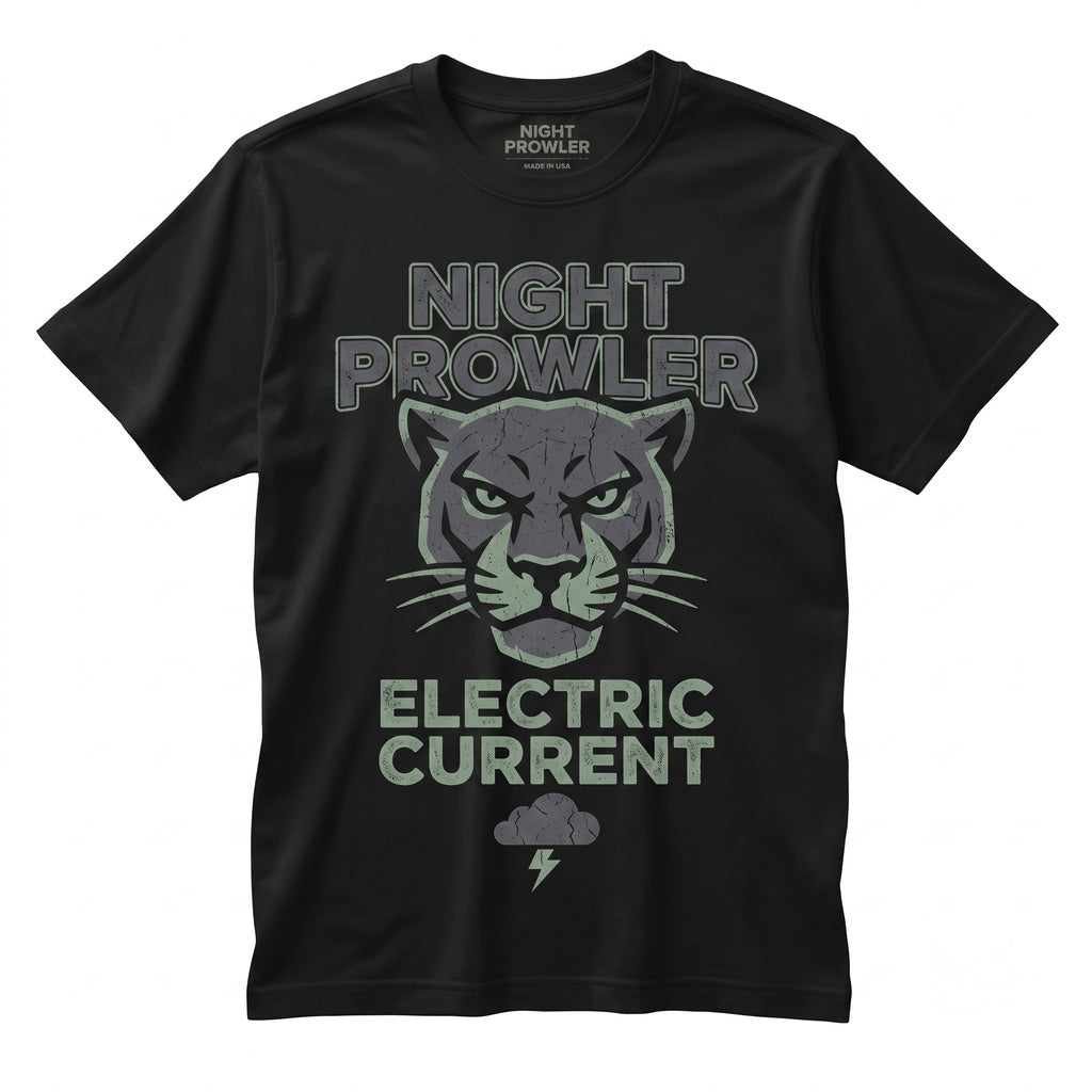 Black Panther Moon Gothic Lightning Big Cat Dark Wildlife Art Halloween Fantasy Animal Gift Men Women Unisex TShirt