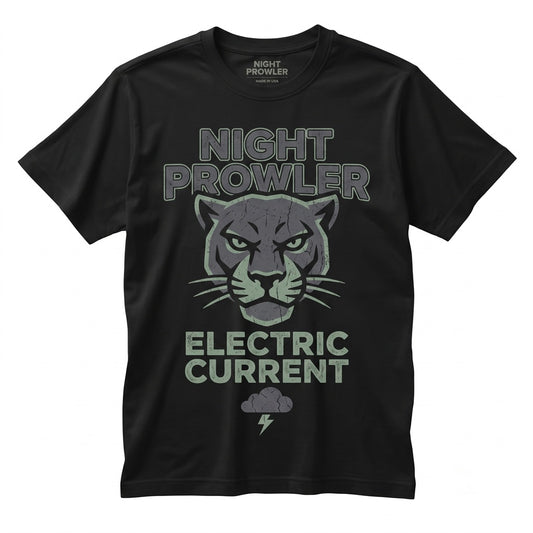 Black Panther Moon Gothic Lightning Big Cat Dark Wildlife Art Halloween Fantasy Animal Gift Men Women Unisex TShirt