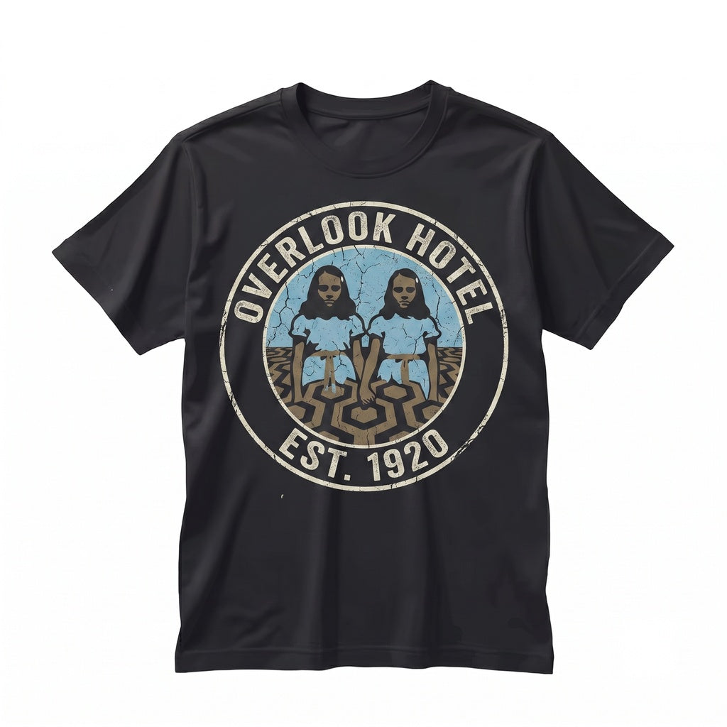 Creepy Twins Haunted Hotel Graphic Scary Cult Horror Movie Fan Unisex TShirt