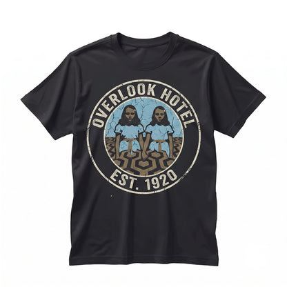Creepy Twins Haunted Hotel Graphic Scary Cult Horror Movie Fan Unisex TShirt