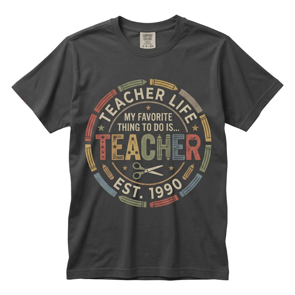 Teacher Appreciation Gift Kindergarten School Life Icons Unisex TShirt