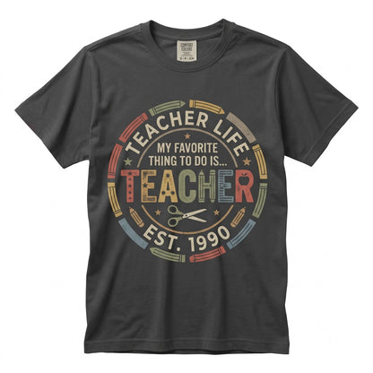 Teacher Appreciation Gift Kindergarten School Life Icons Unisex TShirt