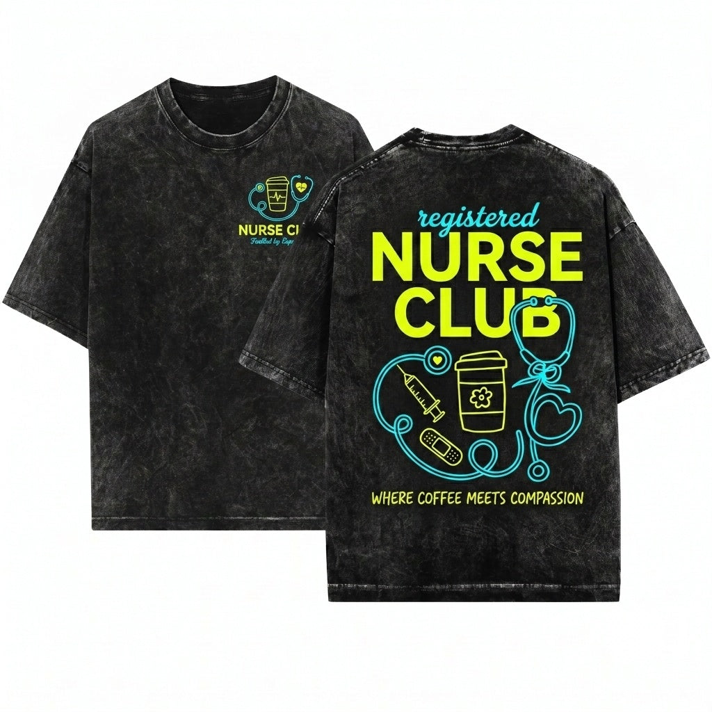 Retro Registered RN Nurse New Nursing School Gift Unisex Wash T-Shirt