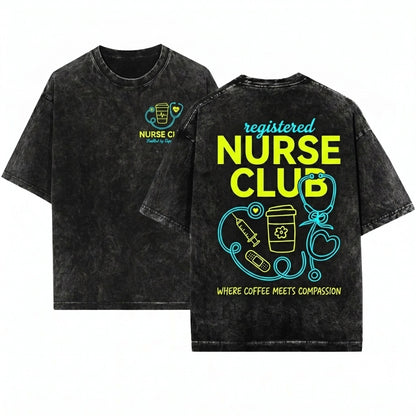 Retro Registered RN Nurse New Nursing School Gift Unisex Wash T-Shirt