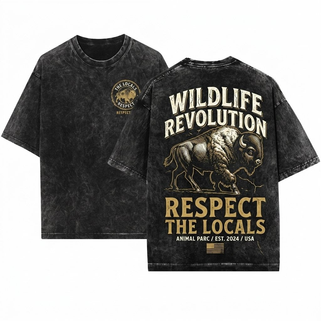 Vintage Bison Cowboy Owner Farmer Graphic Buffalo American Unisex Wash T-Shirt