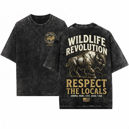 Vintage Bison Cowboy Owner Farmer Graphic Buffalo American Unisex Wash T-Shirt