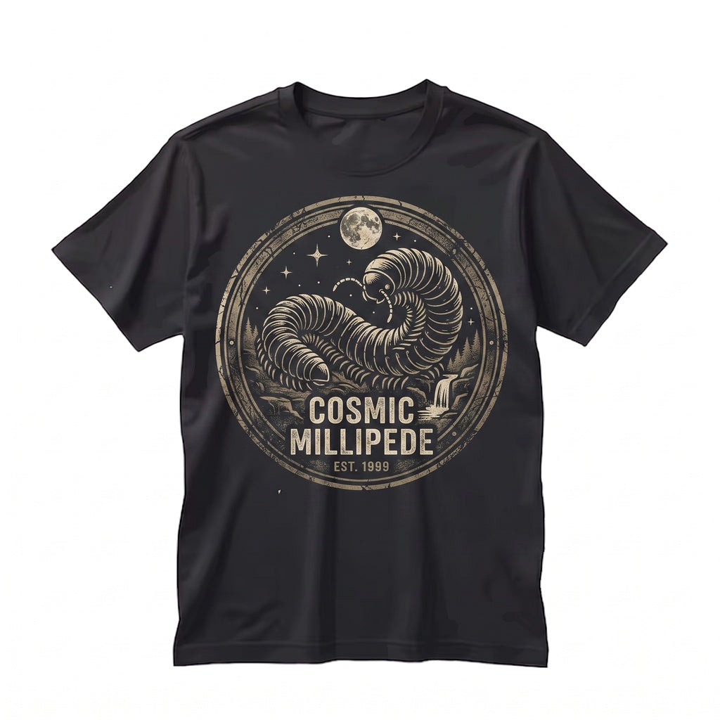 Millipede Howling at The Moon Vintage 90s Retro Bug Lover Graphic Gift Unisex TShirt