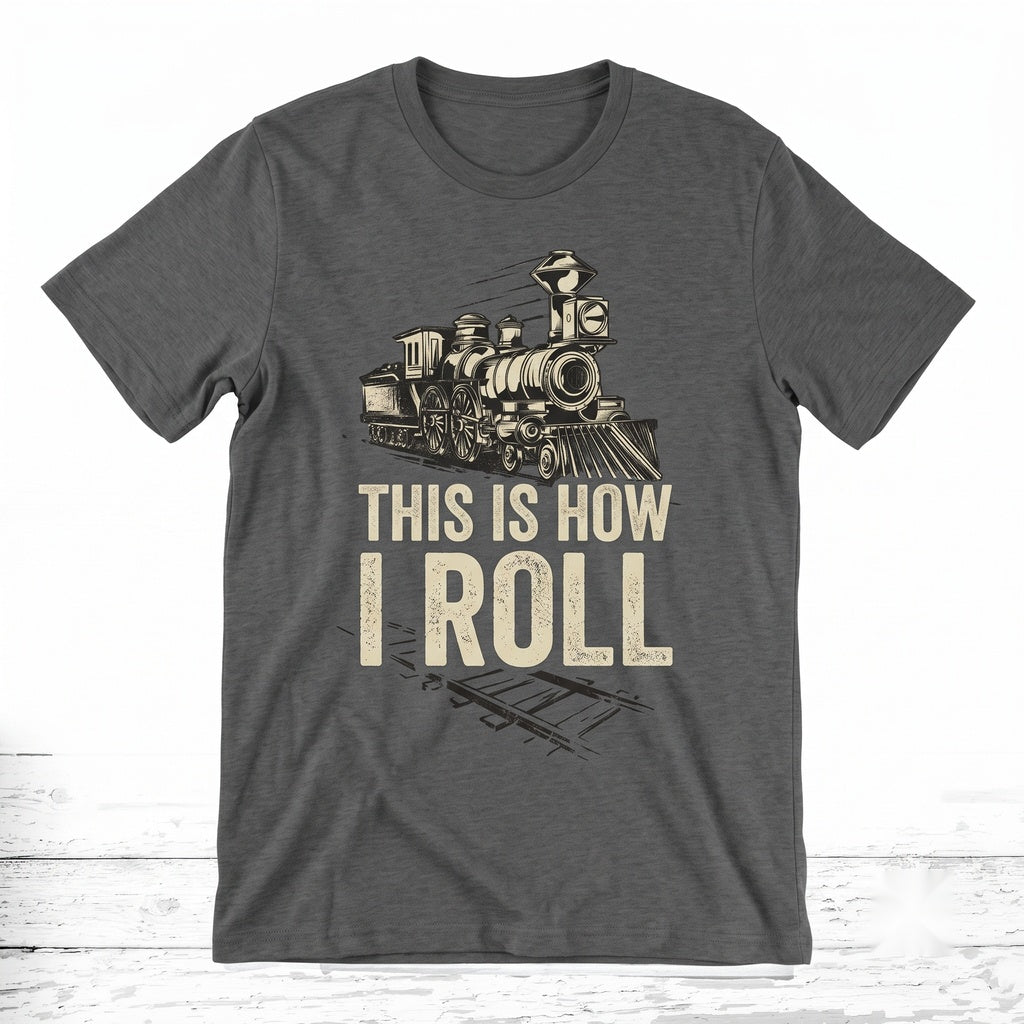 Locomotive Railroad Train Lovers Engineer Gifts Apparel, Vintage Steam Conductor Railway Graphic Novelty Top, Unisex TShirt