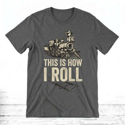 Locomotive Railroad Train Lovers Engineer Gifts Apparel, Vintage Steam Conductor Railway Graphic Novelty Top, Unisex TShirt