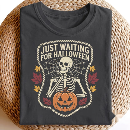 Vintage Skeleton Pumpkin Graphic Halloween Spooky Season Autumn Apparel Unisex TShirt