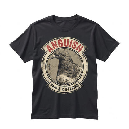 Anguish Pigeon Vintage Japanese Graphic Retro Bird Cotton Unisex TShirt