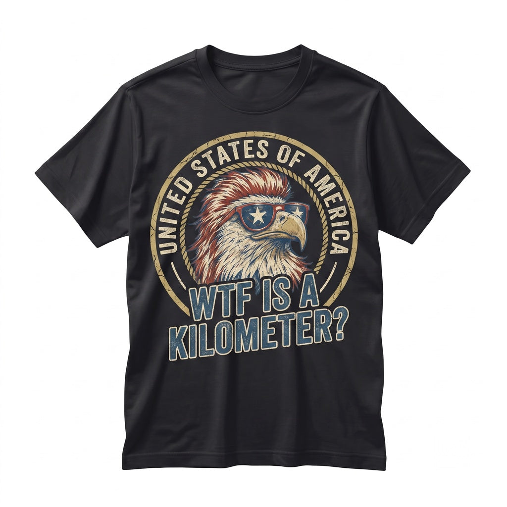 WTF Is A Kilometer Funny 4th Of July Memorial Day Patriotic Independence American Gift Unisex TShirt