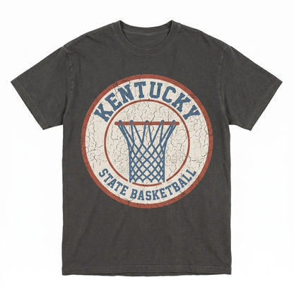 Kentucky Basketball Hoop Graphic Vintage Retro Streetwear Bball Fan Sports Crewneck Unisex TShirt