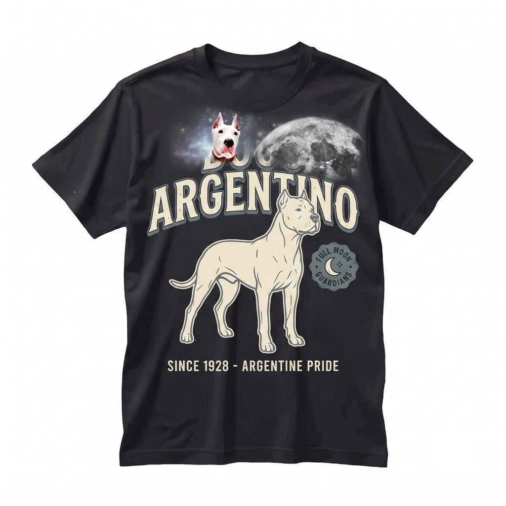 Three Dogo Argentino Moon Galaxy Space Argentinian Mastiff Celestial Cosmic Pet Graphic Gift Unisex TShirt