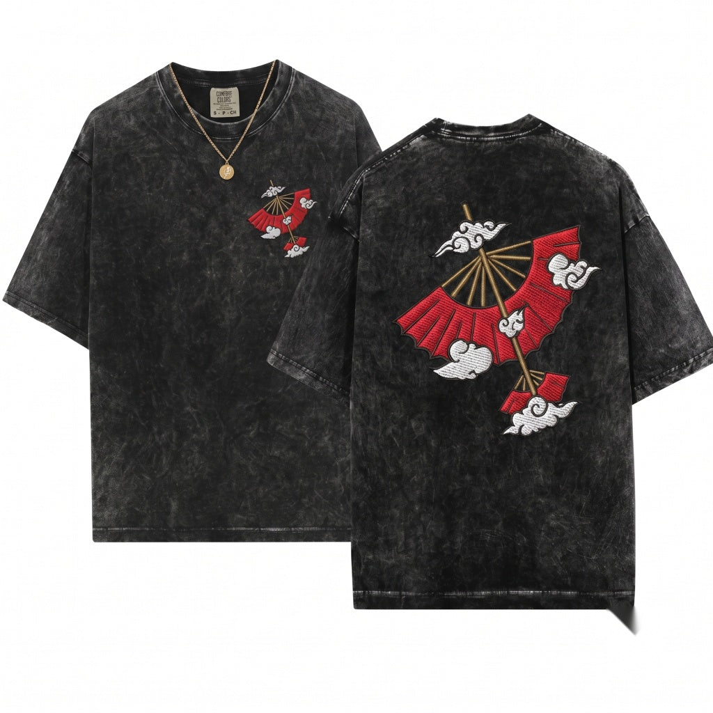 Fantasy Air Glider Bender Embroidered Unisex Wash T-Shirt