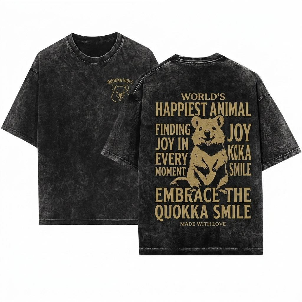Cute Quokka Vintage Graphic Animal Lover Girlfriend Gift Unisex Wash T-Shirt