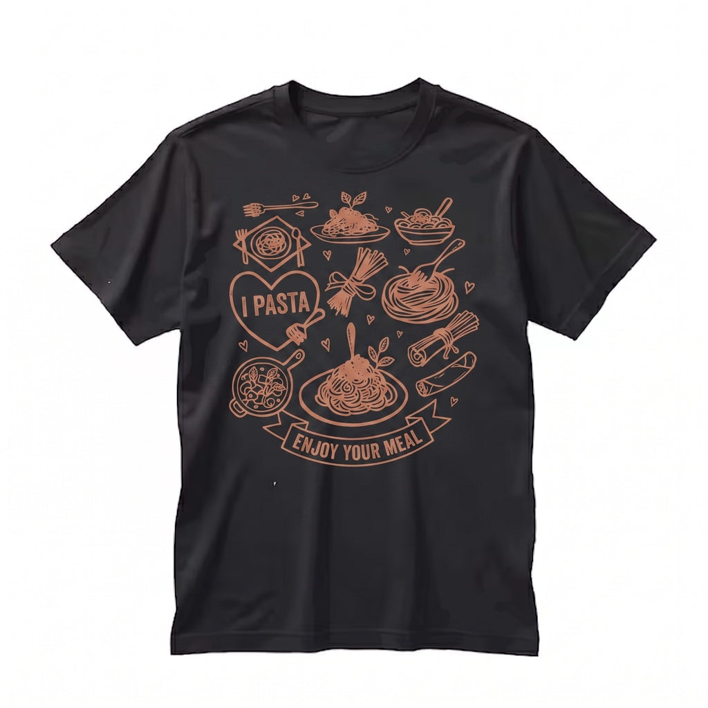 Italian Pasta Graphic Vintage Food Lover Spaghetti Novelty Apparel Unisex TShirt