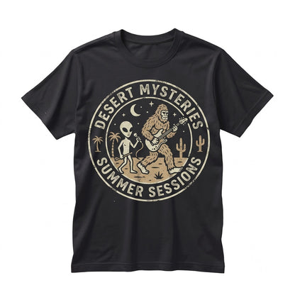 Funny Bigfoot Alien Area 51 Cryptid UFO Band Graphic Top Music Sasquatch Gift Unisex TShirt