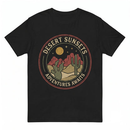 Southwest Desert Cactus Sunset Graphic Rustic Western Landscape Arizona Nature Adventure Gift Unisex TShirt