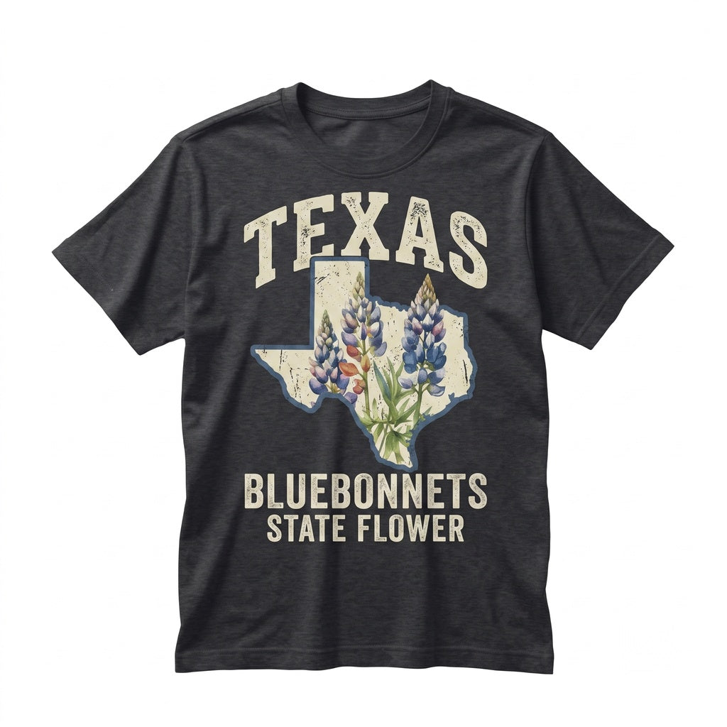 Texas Bluebonnet Flower State Pride Graphic Crewneck Apparel Vintage Wildflower Unisex TShirt