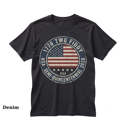 Two Fiddy 1776-2026 USA 250th Semiquincentennial 4th of July Independence Day Funny Patriotic Gift Unisex TShirt