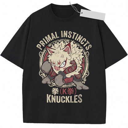 Vintage Primeape Acid Washed Retro Manga Graphic Streetwear Oversized Cotton Unisex TShirt
