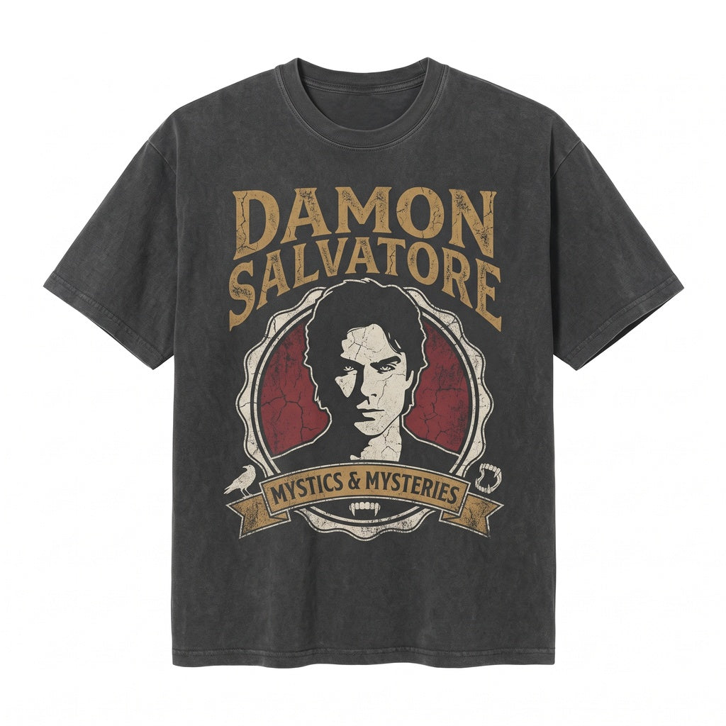 Damon Salvatore Vintage Graphic Unisex TShirt Vampire Gift Apparel