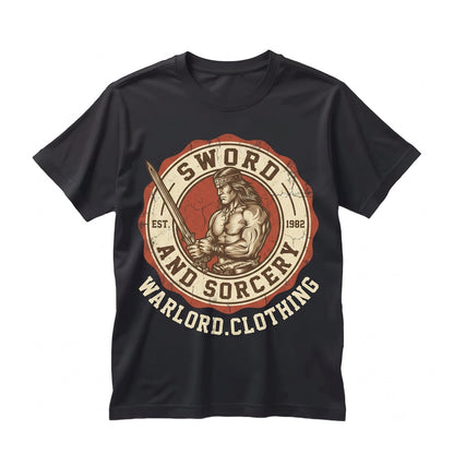 Vintage Retro Cimmerian Warrior Fantasy Sword Graphic Print Cotton Unisex TShirt